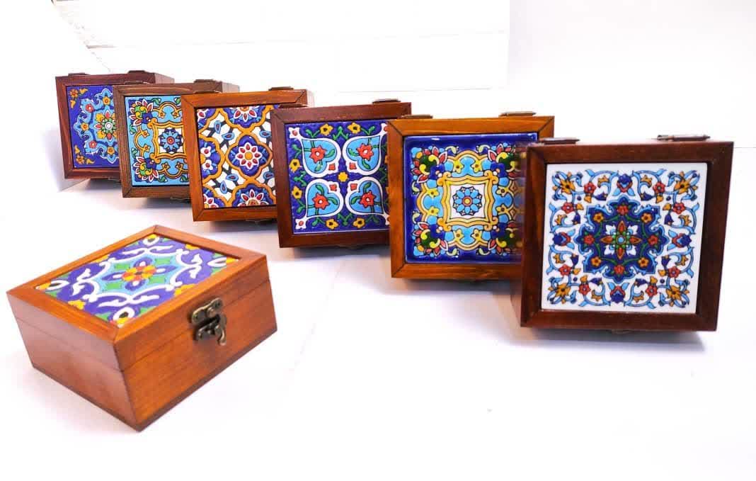 جعبه چوب و کاشی سنتی مخصوص اکسسوری و...