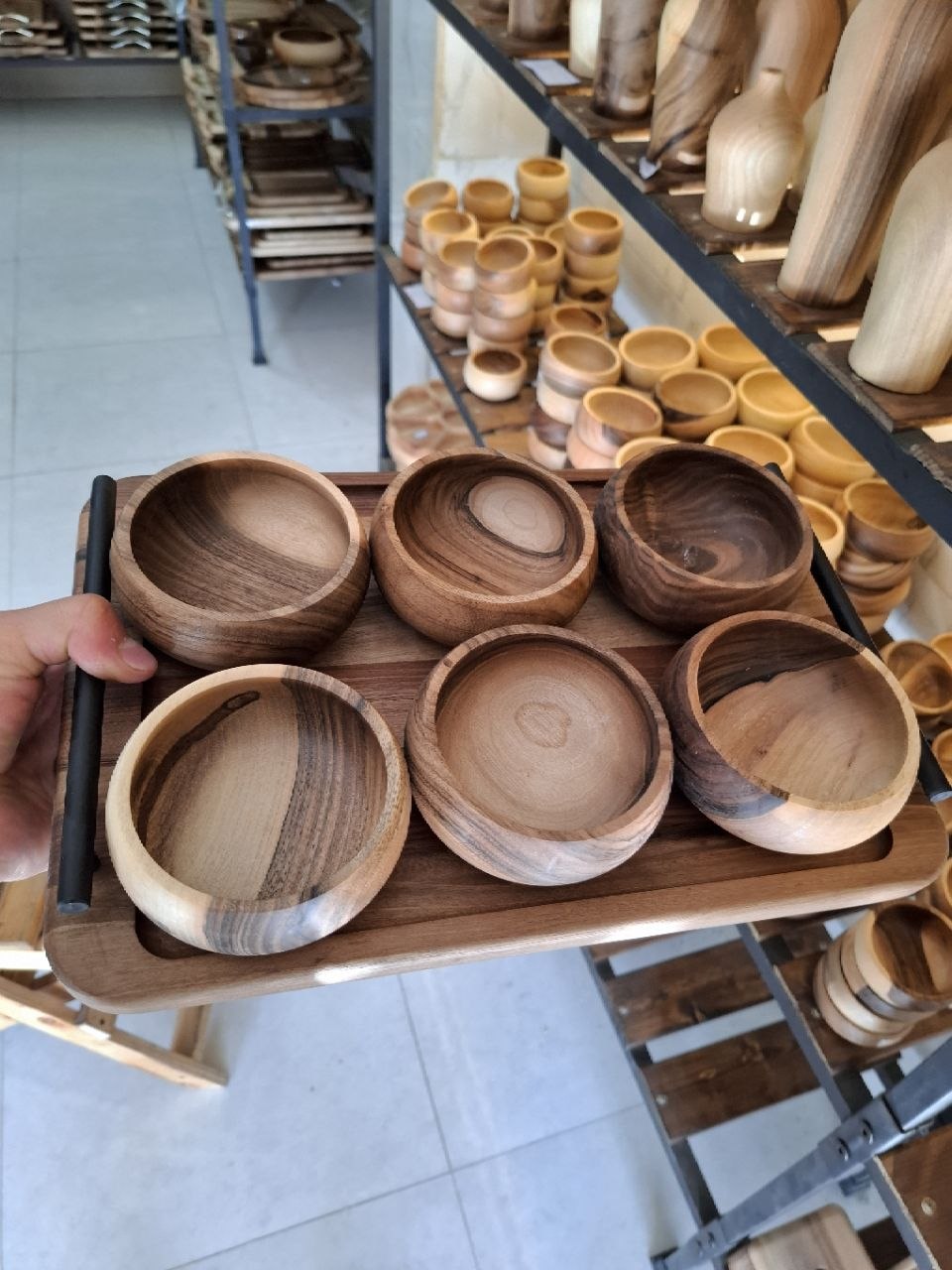 پیاله چوب گردو یک تکه قطر 10